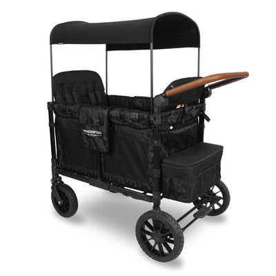 WonderFold W4 Luxe Quad Stroller Wagon - Elite Black Camo