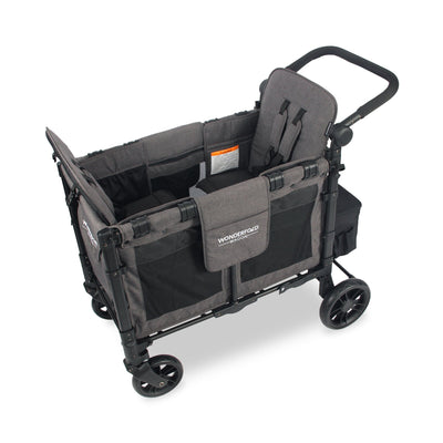 WonderFold W2 Elite Double Stroller Wagon - No Canopy -Charcoal Grey