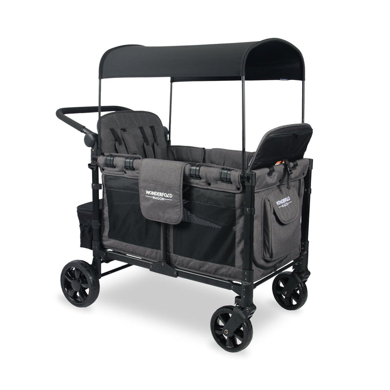 WonderFold W4 Elite Quad Stroller Wagon - Charcoal Gray