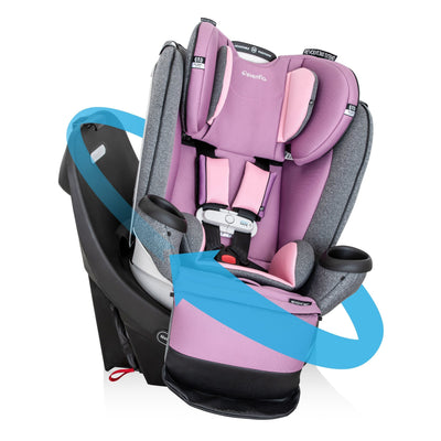 Evenflo Revolve360 Extend All-in-One Rotational Car Seat with SensorSafe Opal Pink