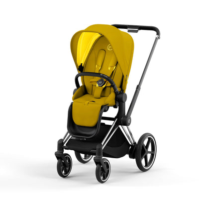 Cybex e-Priam2 Electric Stroller - Chrome Black / Mustard Yellow