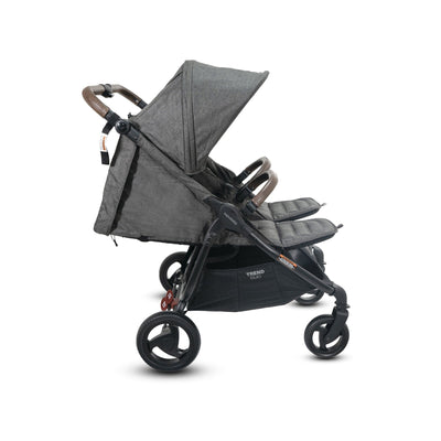 Valco Baby Trend Duo Double Stroller - Reclined - Charcoal