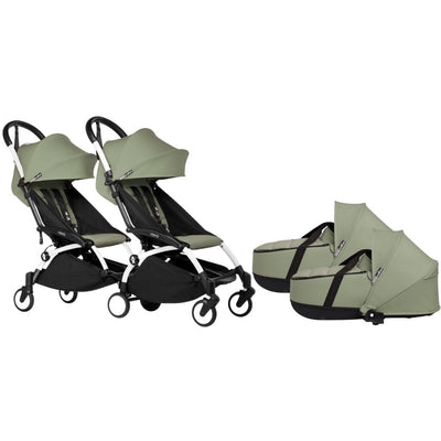 Babyzen YOYO2 Connect Twin Complete Stroller - White / Olive