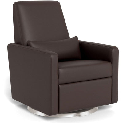 Monte Design Grano Glider Recliner - Natural Fabrics - Brown Enviroleather / Stainless Steel