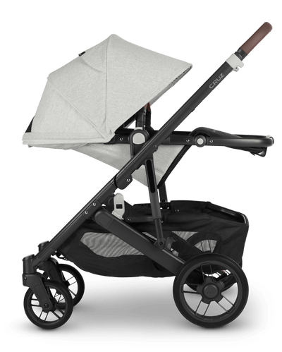UPPAbaby Cruz V2 Stroller - Reversed Reclined -  Anthony White and Grey Chenille