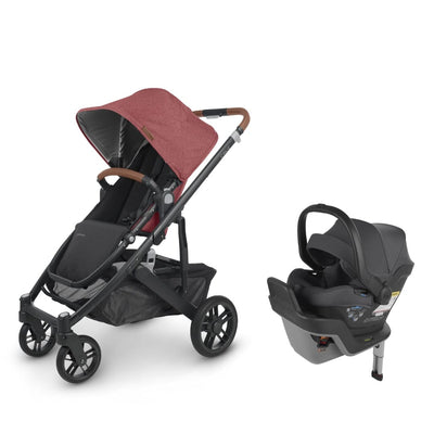 UPPAbaby Cruz V2 and Mesa Max Travel System Lucy Rosewood Melange/Jake Charcoal Black