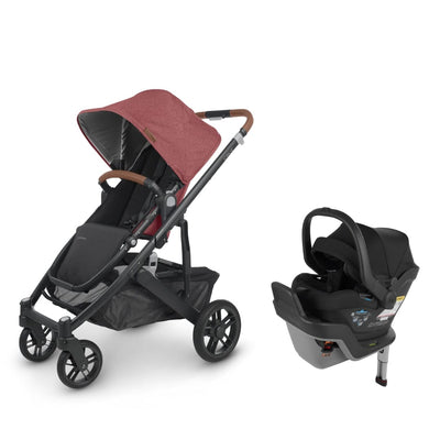 UPPAbaby Cruz V2 and Mesa Max Travel System Lucy Rosewood Melange/Jake Charcoal Black