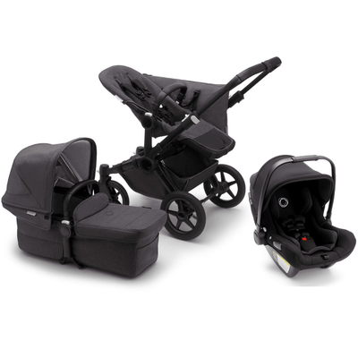 Bugaboo Donkey5 Mono and Turtle Air Travel System - Black / Washed Black - Refined Collection / Black