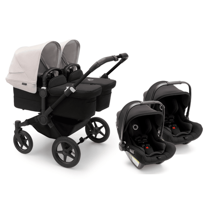 Bugaboo Donkey5 and Turtle Air Twin Travel System - Black / Midnight Black / Misty White / Black