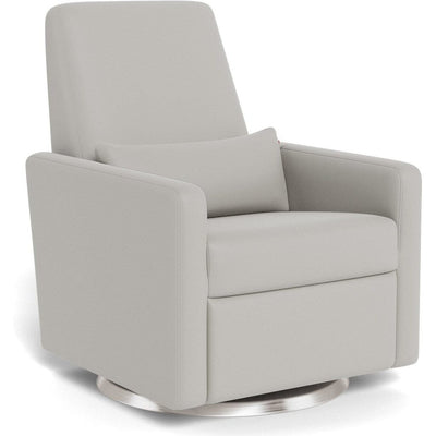Monte Design Grano Glider Recliner - Natural Fabrics - Grey Enviroleather / Stainless Steel