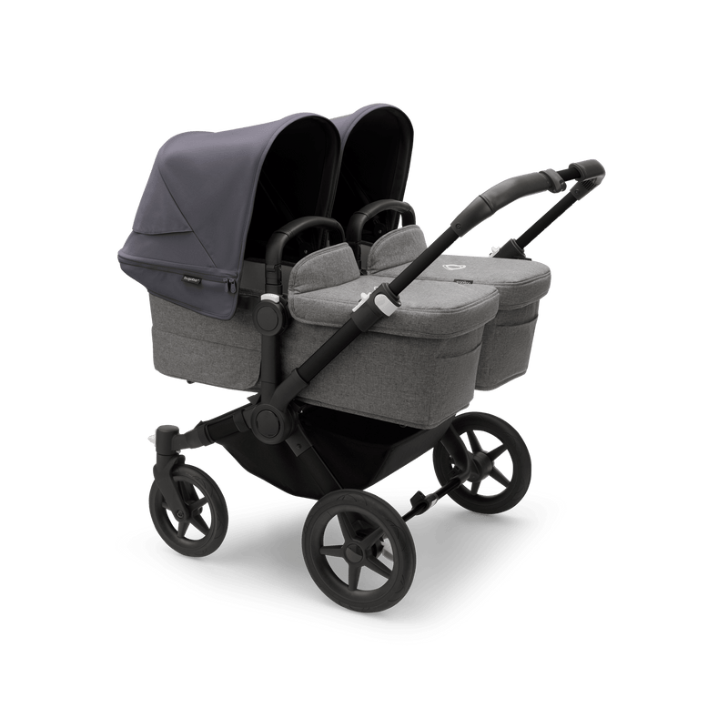 Bugaboo Donkey5 Twin Complete Stroller - Black / Grey Melange / Stormy Blue
