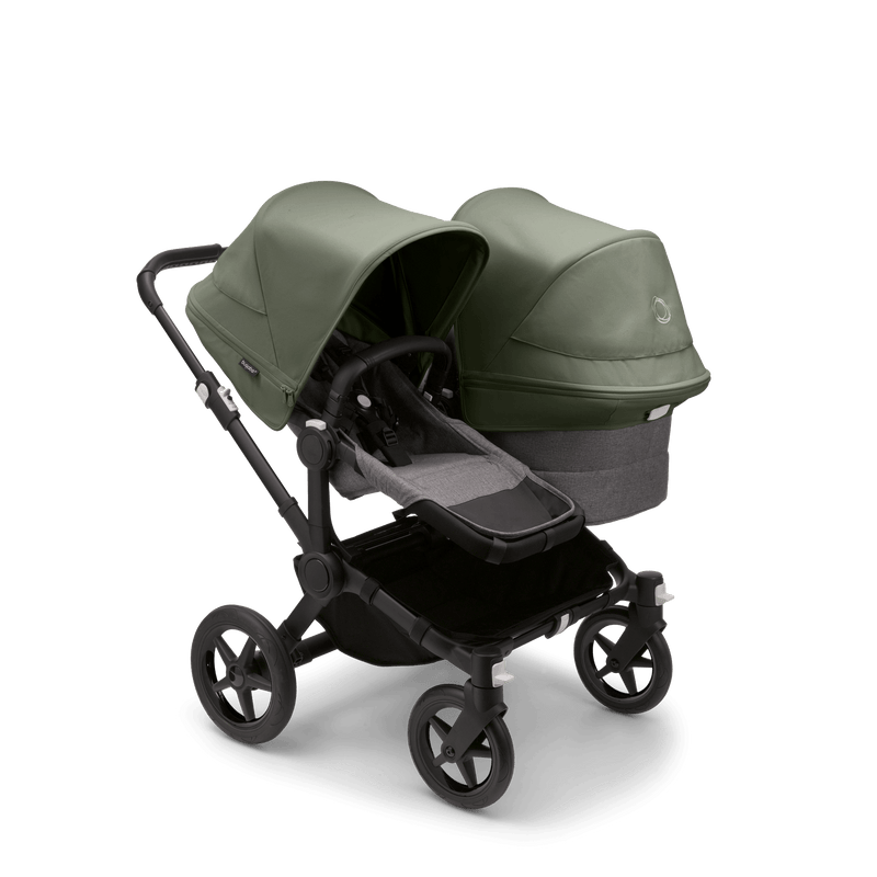 Bugaboo Donkey5 Duo Complete Stroller - Black / Grey Melange / Forest Green