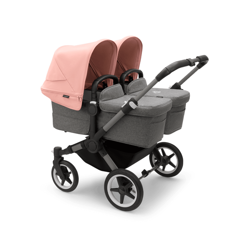 Bugaboo Donkey5 Twin Complete Stroller - Graphite / Grey Melange / Morning Pink