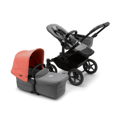 Bugaboo Donkey5 Mono Complete Stroller - Black / Grey Melange / Sunrise Red