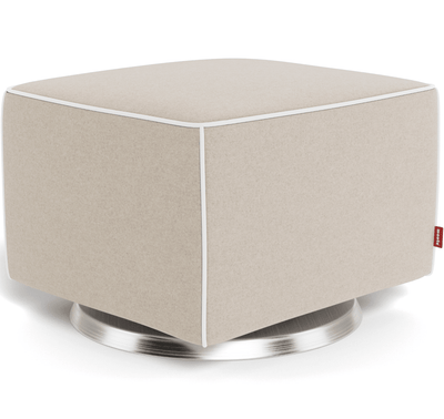 Monte Design Luca Ottoman - Natural Fabrics - Oatmeal / White / Stainless Steel