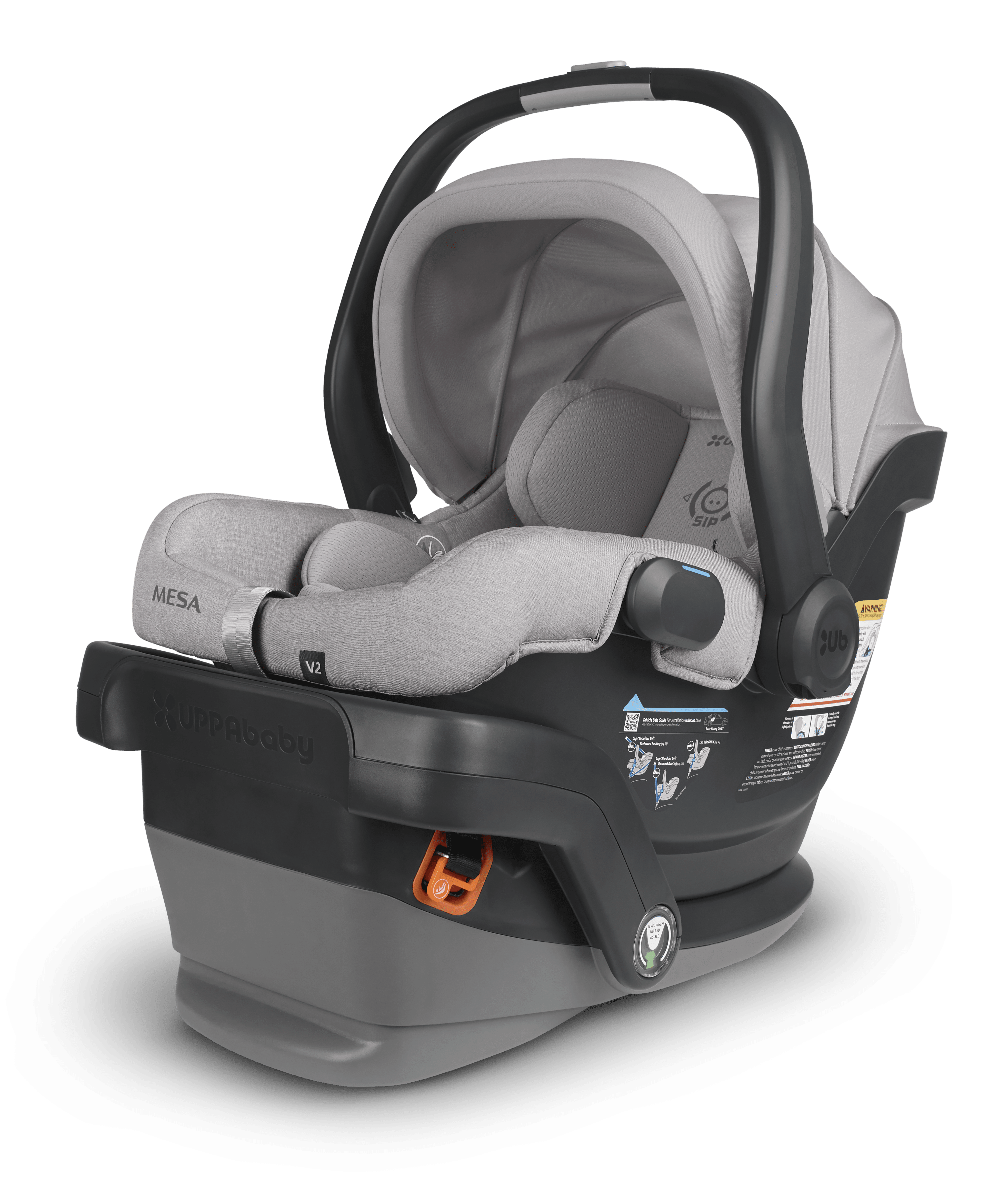 Light Grey UPPAbaby Mesa V2 Infant Car Seat and Base - Stella - Front View | Strolleria