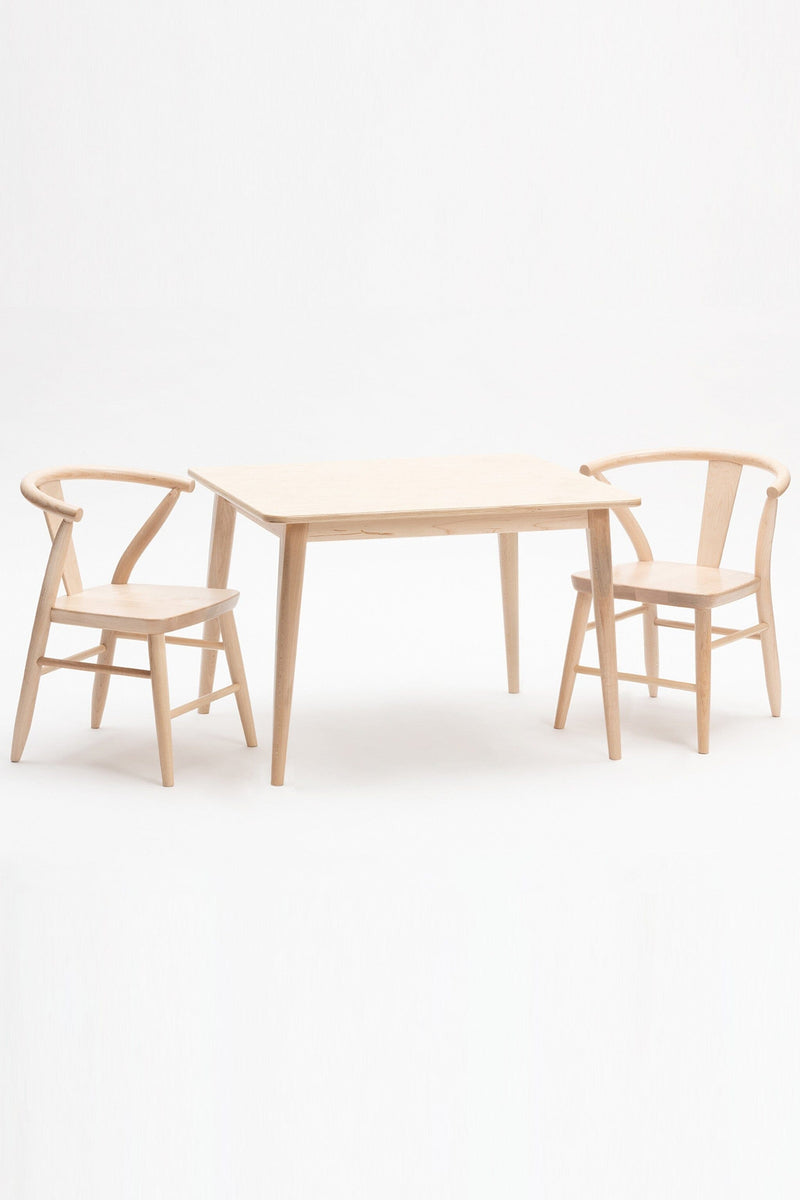 Milton and Good Crescent Childrens Natural Wood Table and Chairs