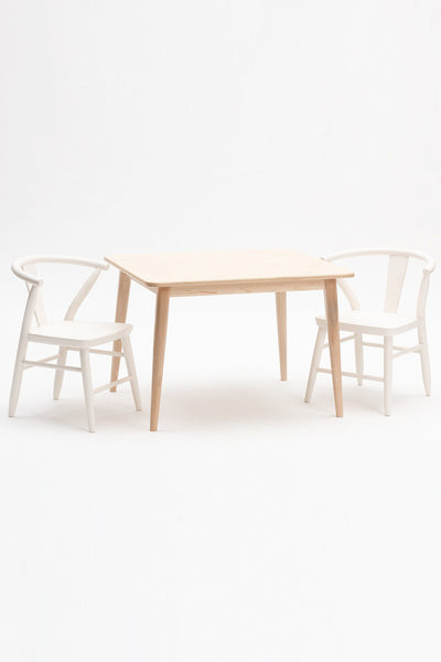 Milton and Goose Crescent Natural Wood Table White Chairs