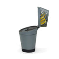 Grey Veer Misting Fan - Open Side View with Yellow Fan Blades | Strolleria