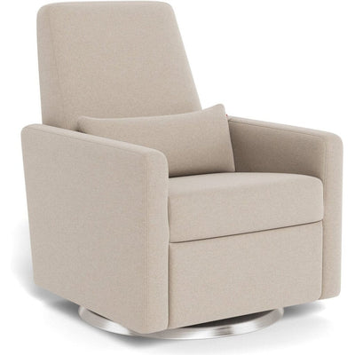 Monte Design Grano Glider Recliner - Natural Fabrics - Oatmeal / Stainless Steel