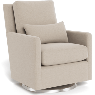Monte Design Como Glider - Natural Fabrics - Oatmeal / Stainless Steel Swivel