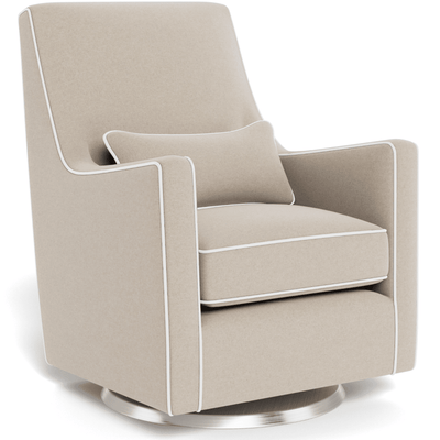 Monte Design Luca Glider - Natural Fabrics - Oatmeal / White / Stainless Steel