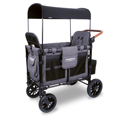 WonderFold W2 Luxe Double Stroller Wagon - Charcoal Grey