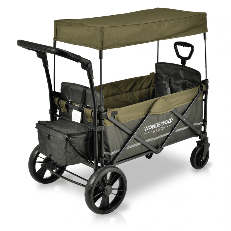 WonderFold X2M Push + Pull Double Stroller Wagon - Woodland Green