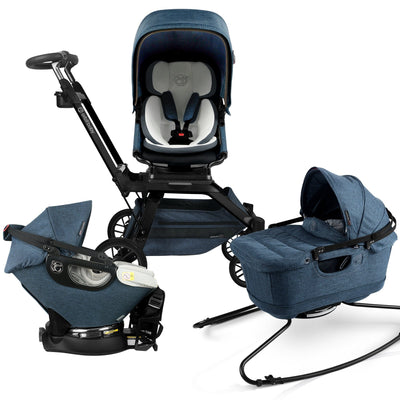 Orbit Baby Stroll, Sleep, & Ride Travel System -  Black / Mélange Navy