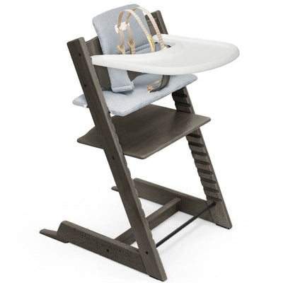 Stokke Tripp Trapp High Chair - Complete Bundle - Hazy Grey with Nordic Blue Cushion