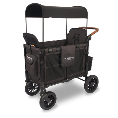 WonderFold W2 Luxe Double Stroller Wagon - Volcanic Black