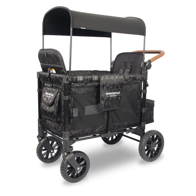 WonderFold W2 Luxe Double Stroller Wagon - Elite Black Camo