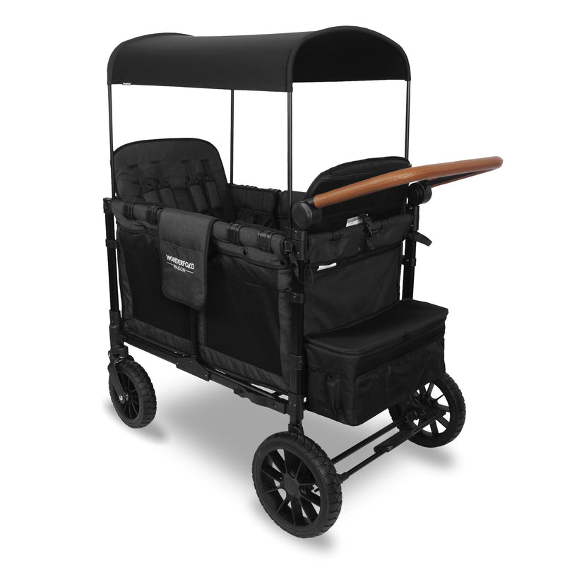 WonderFold W4 Luxe Quad Stroller Wagon - Volcanic Black
