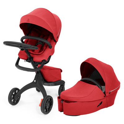 Stokke Xplory X Stroller and Carry Cot Bundle Ruby Red