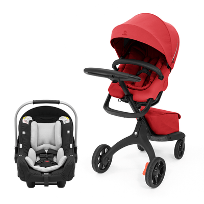 Stokke Xplory X Stroller and Stokke Pipa Travel System Ruby Red