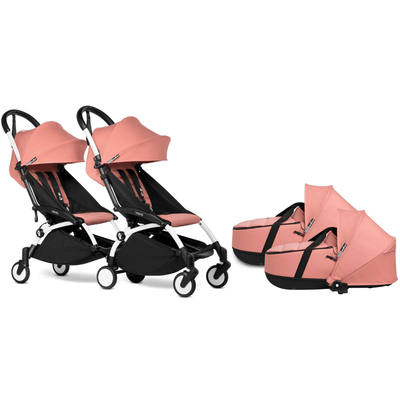 Babyzen YOYO2 Connect Twin Complete Stroller - White / Ginger