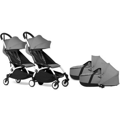 Babyzen YOYO2 Connect Twin Complete Stroller - White / Grey