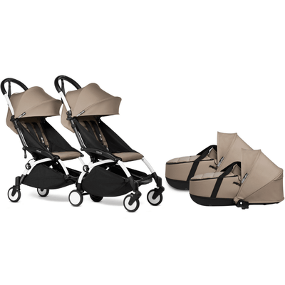 Babyzen YOYO2 Connect Twin Complete Stroller - White / Taupe