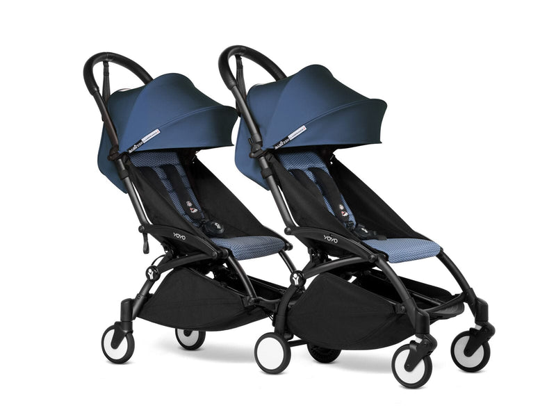 Babyzen YOYO2 Connect 6+ Double Stroller - Black / Air France Blue