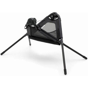 Black Bugaboo Stand Folded Flat with Mesh Storage - Side Angle View | Strolleria