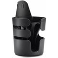 Black Bugaboo Universal Cup Holder with Handlebar Clamp - Front View | Strolleria