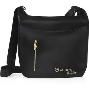 Black CYBEX Priam Changing Bag by Jeremy Scott Wings - Gold Wing Zipper Detail, Front View | Strolleria