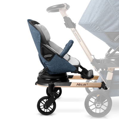 Orbit Baby Helix+ with Stroller Seat - Gold / Mélange Navy