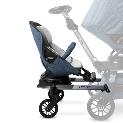 Orbit Baby Helix+ with Stroller Seat - Titanium / Mélange Navy