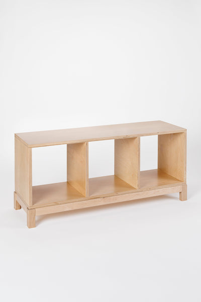 Milton and Goose Wooden Cubby Storage Bench  and Bookcase Natural Angled
