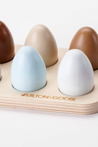 Milton & Goose Wooden Egg Tray Set Colored Detail