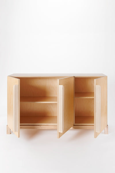 Milton and Goose Wooden Toy Storage Console Natural  doors open