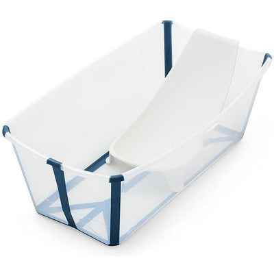 Stokke Flexi Bath Bundle - Tub and Newborn Support-Transparent Blue-531604-Strolleria